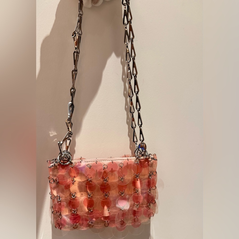 Paco rabanne Pink Sequin Chain Shoulder Bag